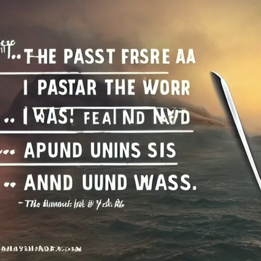 Prompt: the past is like a sword, like the wind, like waves, in abundance,