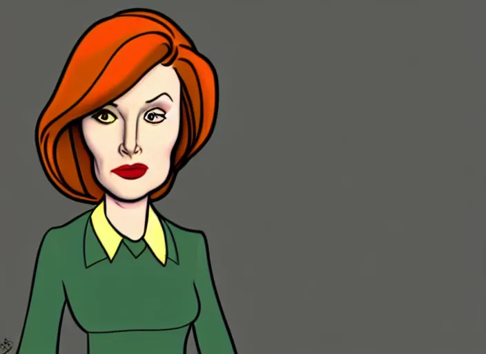 Prompt: dana scully in the style of 1 9 7 0's disney animation