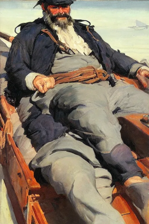 Prompt: a highly detailed beautiful portrait of captain ahab, by gregory manchess, james gurney, james jean