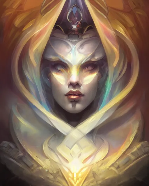 Prompt: portrait of a beautiful magus cybernetic emanation, by pete mohrbacher and artgerm and wlop, digital art, highly detailed, intricate, fantasy, mystical, sharp focus, Trending on Artstation HQ, deviantart, unreal engine 5, 4K UHD image
