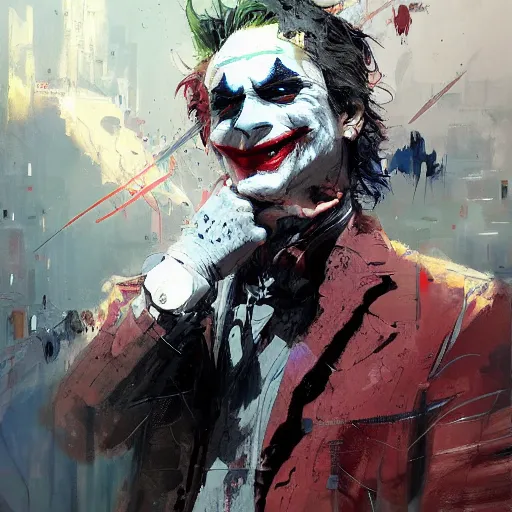 Image similar to Joker, paint by Wadim Kashin