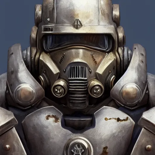 Prompt: fallout power armor as a realistic fantasy knight, closeup portrait art by donato giancola and greg rutkowski, realistic face, digital art, trending on artstation, symmetry!!