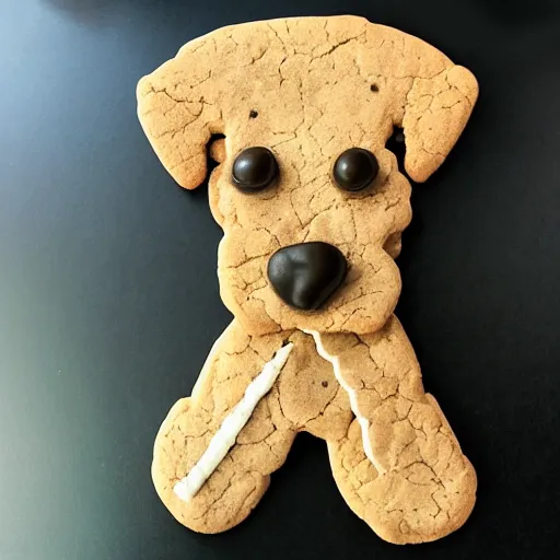 Prompt: a dog made of cookies