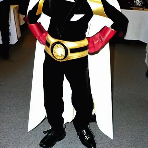 Prompt: power ranger wearing a tuxedo