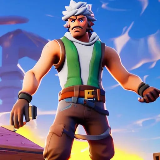 Prompt: joseph joestar in fortnite, character render, full body shot, highly detailed, in game render