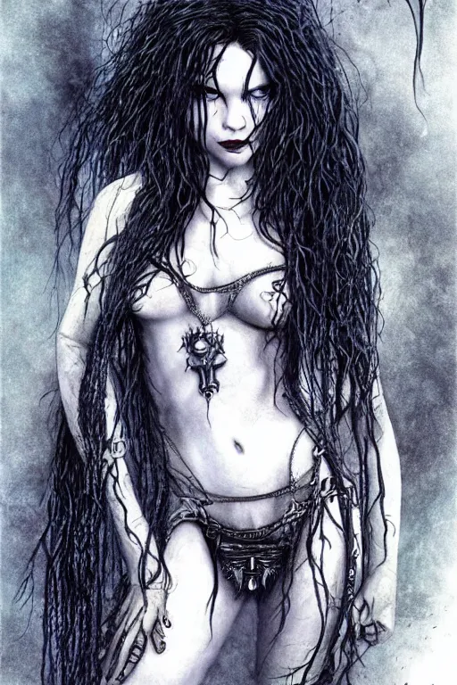 Image similar to full body portrait of anya taylor joy as death from sandman, by luis royo