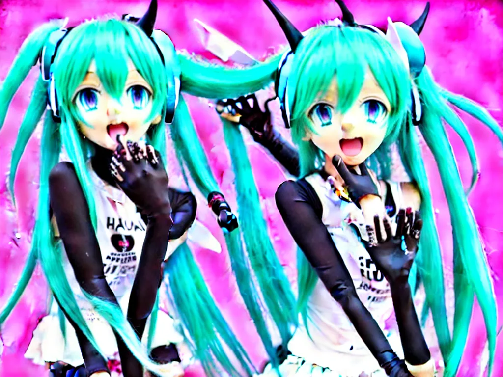 Prompt: vocaloid singer hatsune miku as the devil