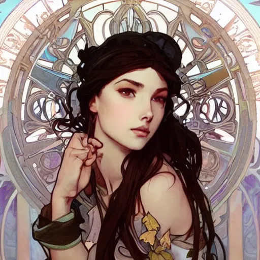 Image similar to artgerm, greg rutkowski and alphonse mucha