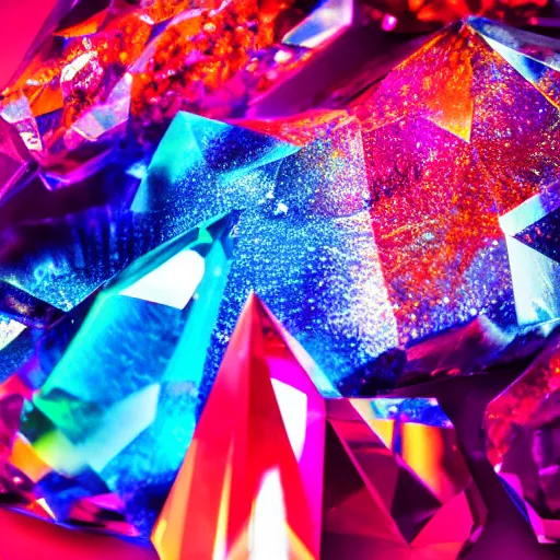 Prompt: studio photography of a vibrant shiny crystal, a photo of a divine crystal, a crystal made of the hardest element, studio lighting, solid color background, 8k