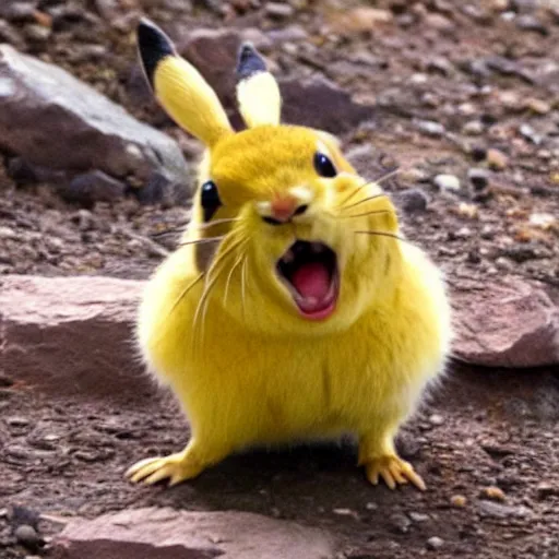 Image similar to pika screaming, not pikachu, no pikachu