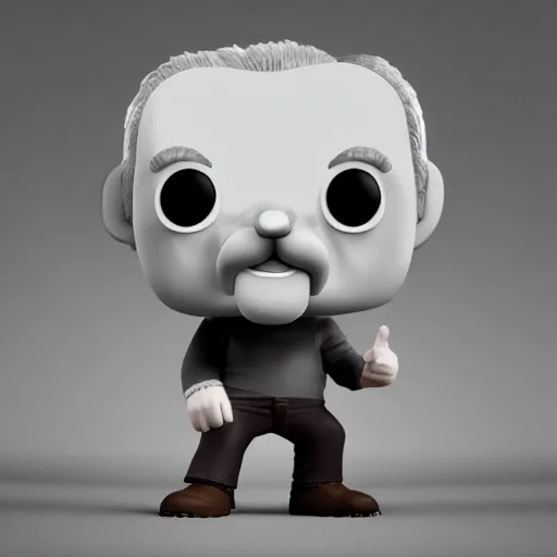 Image similar to bleary eyed werner herzog as a funko pop. 3 d render, 8 k, corona renderer, ray tracing