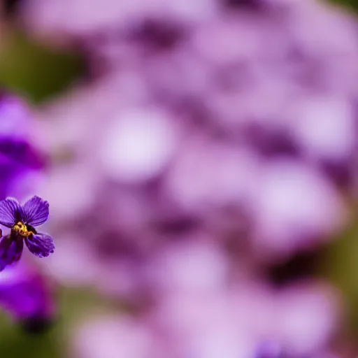 Image similar to closeup photo of single petal of purple flowers flying above a city, aerial view, shallow depth of field, cinematic, 8 0 mm, f 1. 8