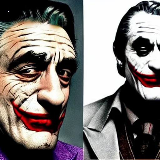Image similar to Robert de Niro as the joker