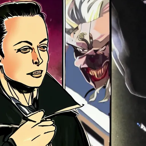 Prompt: Elon musk as a anime villain in his final form