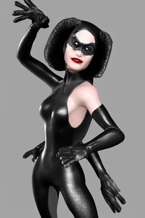 Prompt: 3d render of Catwoman from Batman Returns, head and shoulders, photorealistic, finalRender, octane, Unreal Engine
