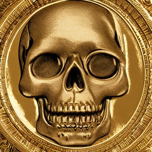 Image similar to 4 4 tiny detailed human eyes embedded in an engraved 1 8 k gold skull plate macro photo deviant realistic