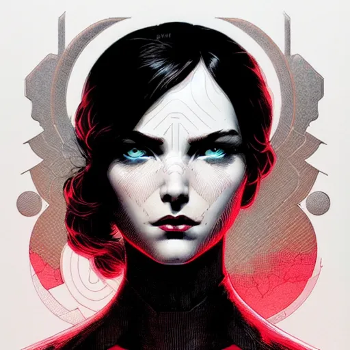 Prompt: portrait soft light, by killian eng and joe fenton and martin deschambault and conrad roset, inspired by victorian marvel comics, red and grey only, etching, fine, sharp high detail,