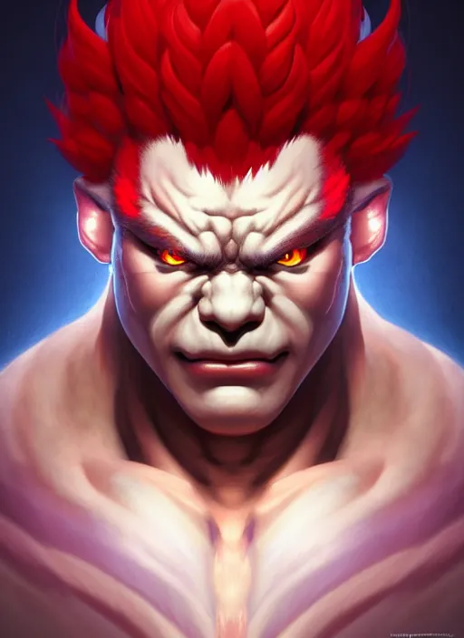 Image similar to symmetry!! portrait of akuma, street fighter, global illumination!! intricate, elegant, highly detailed, digital painting, artstation, concept art, smooth, sharp focus, illustration, art by artgerm and greg rutkowski and alphonse mucha