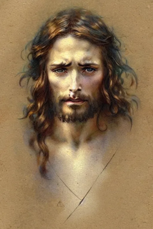 Image similar to (((((1950s jesus . muted colors.))))) by Jean-Baptiste Monge !!!!!!!!!!!!!!!!!!!!!!!!!!!