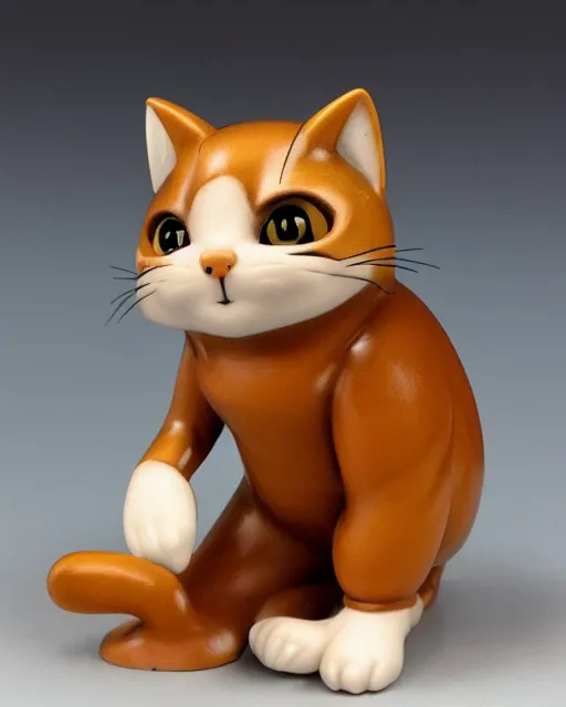 Prompt: disney, discontinued character WAKO CAT , 1940, figurine, detailed product photo