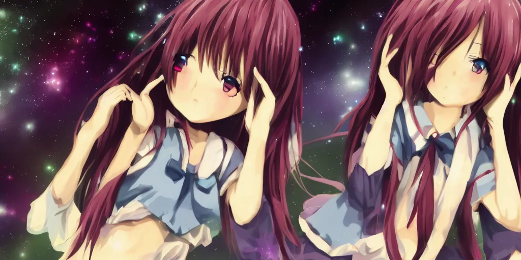 Image similar to anime girl desktop background, top rated on Pixiv