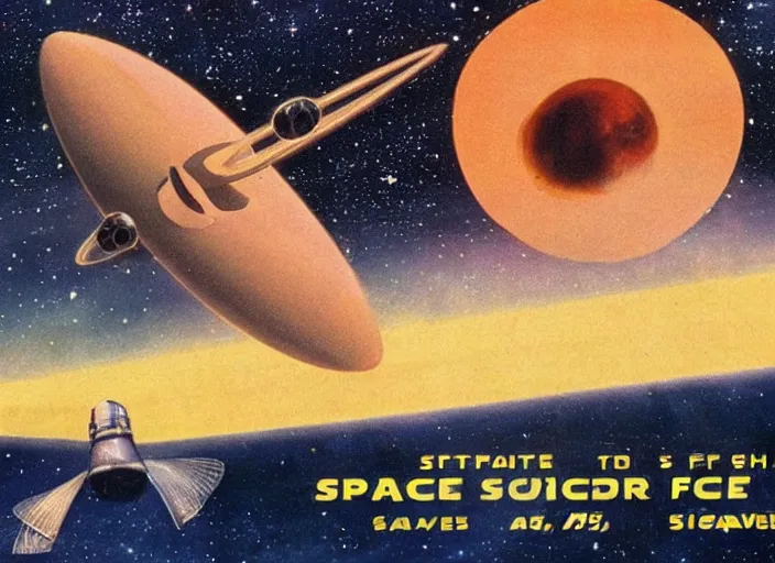 Prompt: space travel from a 1950s science fiction film