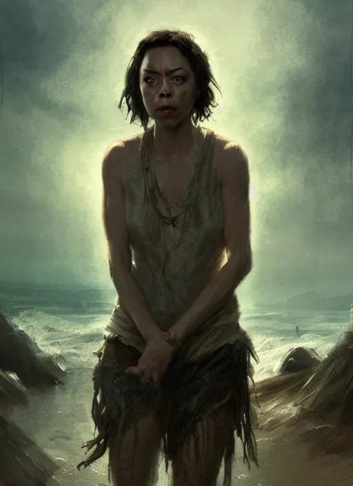 Image similar to aubrey plaza as a sea hag, concept art by james gurney and greg rutkowski, dramatic lighting, ultra hd, hdr, 8 k