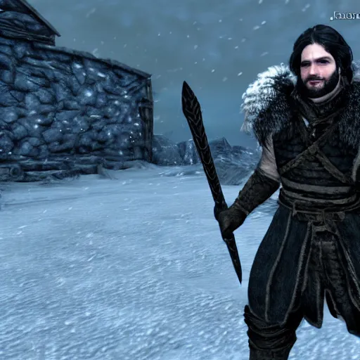 Image similar to john snow in skyrim