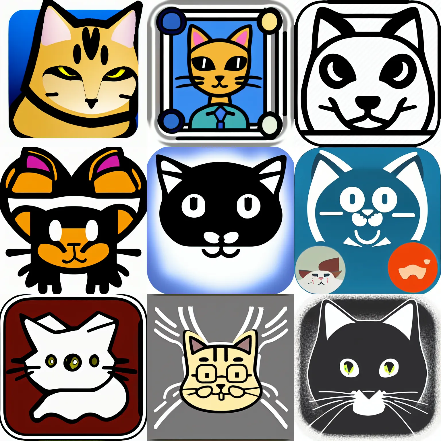 Prompt: a cat software icon