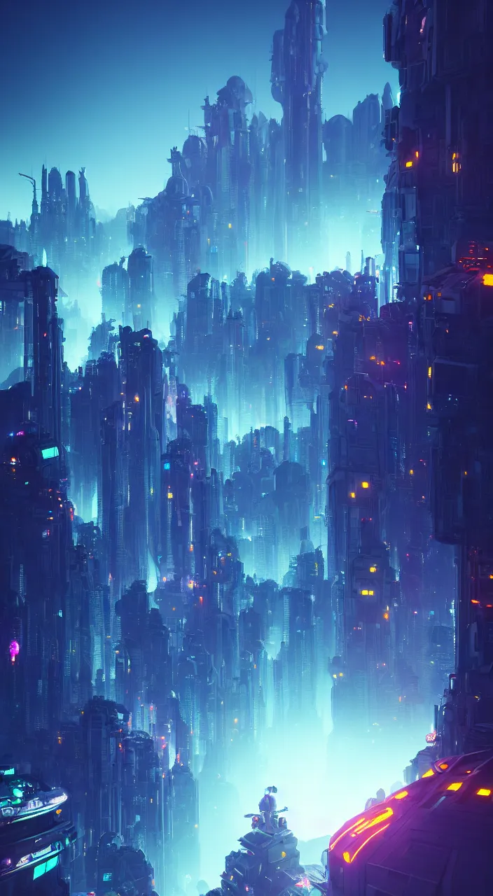Image similar to infatuated by the call of the void, futuristic mythic cityscape, vivid colorful lighting, unreal 5 render, studio ghibli, digital art, octane render, beautiful composition, trending on artstation, award winning photograph, masterpiece
