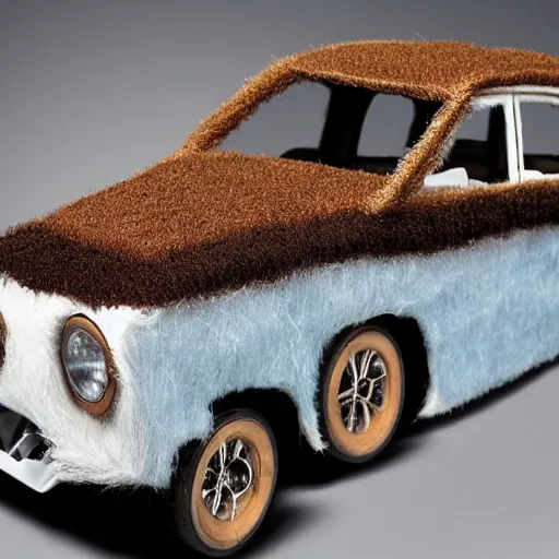 Image similar to a car made out of hair