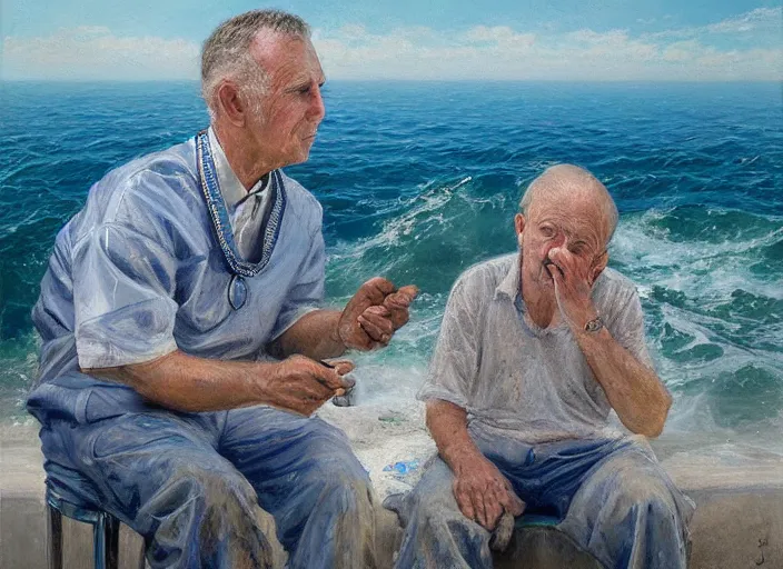 Image similar to a highly detailed ocean portrait of a dentist, james gurney, james jean