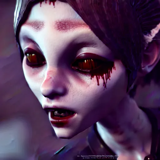 Image similar to cute vampire, ultra realistic, concept art, intricate details, dark vibe, highly detailed, photorealistic, octane render, 8 k, unreal engine,