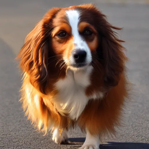 Image similar to kooikerhondje dog, 4k, photorealistic