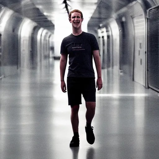 Prompt: mark Zuckerberg hopping back aboard the mothership as he has decided to go back home, dramatic mood lighting, professional photography