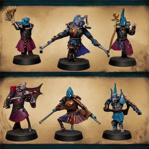 Image similar to osrs runescape characters as warhammer tabletop figurines