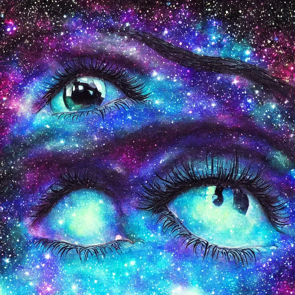 Image similar to galaxy in the eye 👁️ , high quality, high details, 🌌, high detail photo, 🌠,digital art,