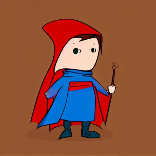 small wizard with no arms wearing a big cape around, Stable Diffusion