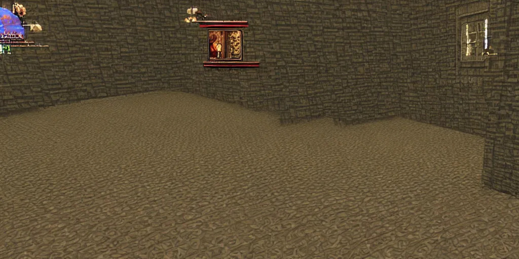 Prompt: PS1 horror game set in Mesopotamia, gameplay screenshot