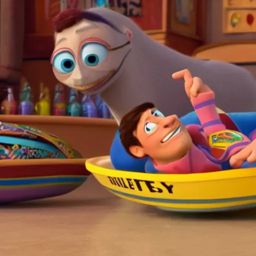 Prompt: Zelenskyy as seen in Disney Pixar\'s Up (2009)