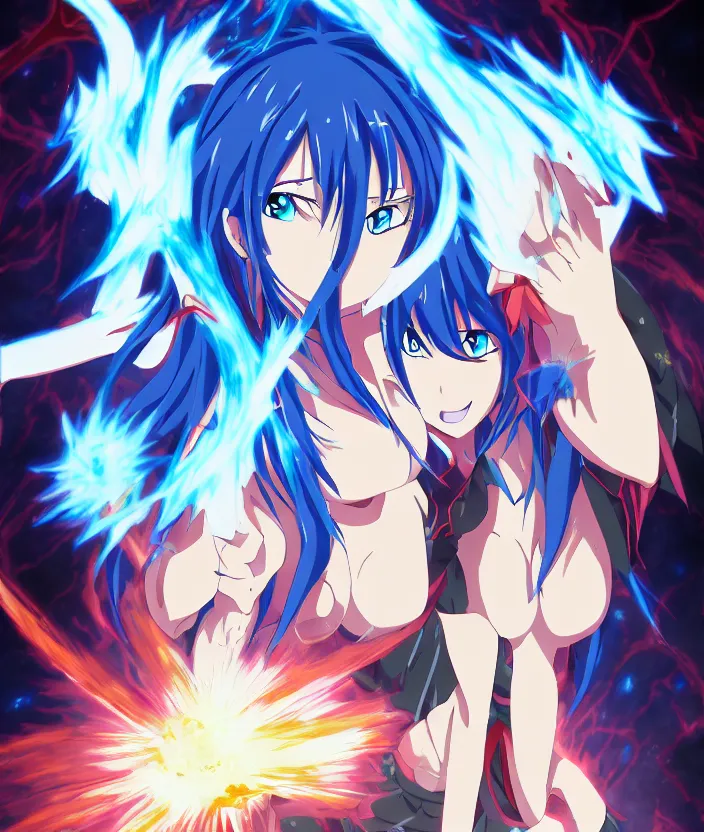 Image similar to demon lord rimuru tempest casts the ultimate spell, detailed, 8 k, intricate, magic, high resolution, deviant art, anime, crunchyroll, funimation