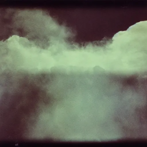 Image similar to pinhole photo : dream, smoke, clouds, silhouette, face, mirror, projector, double exposure, chromatic aberration, kodachrome