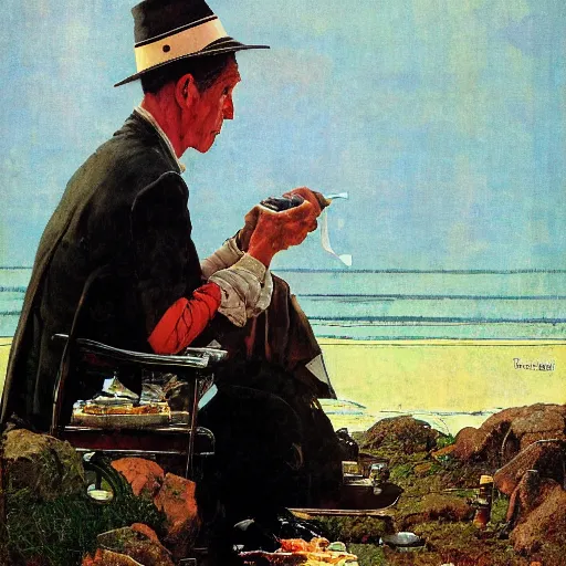 Prompt: a portrait of a character in a scenic environment by norman rockwell