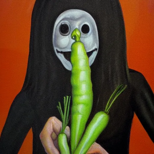 Prompt: Creepy painting of a carrot