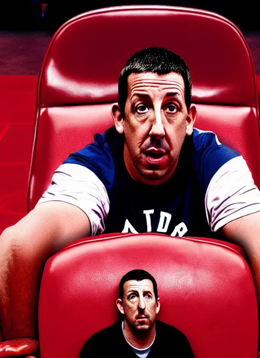 Image similar to film still of adam sandler as the head coach of the toronto raptors, portrait, photo, hyper detailed, dramatic, cinematic, 1 6 k