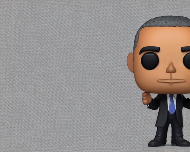 Image similar to 3d render for barack obama as a funko pop, studio lighting, white background, blender, trending on artstation, 8k, highly detailed