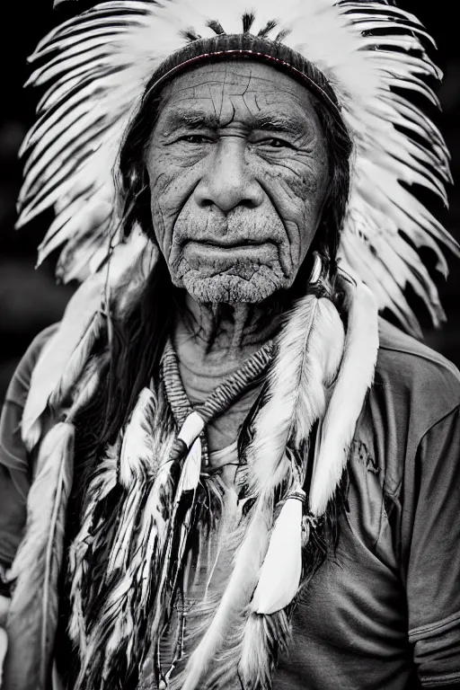 Image similar to Photo of Native American man Donald Tramp, portrait, skilled homeless, realistic, detailed, Donald Tramp, photorealistick, Sony A7R
