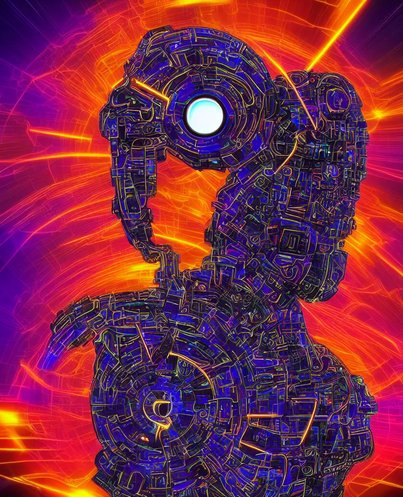 Image similar to techno - spiritual futurist machine savior, perfect future, award winning digital art