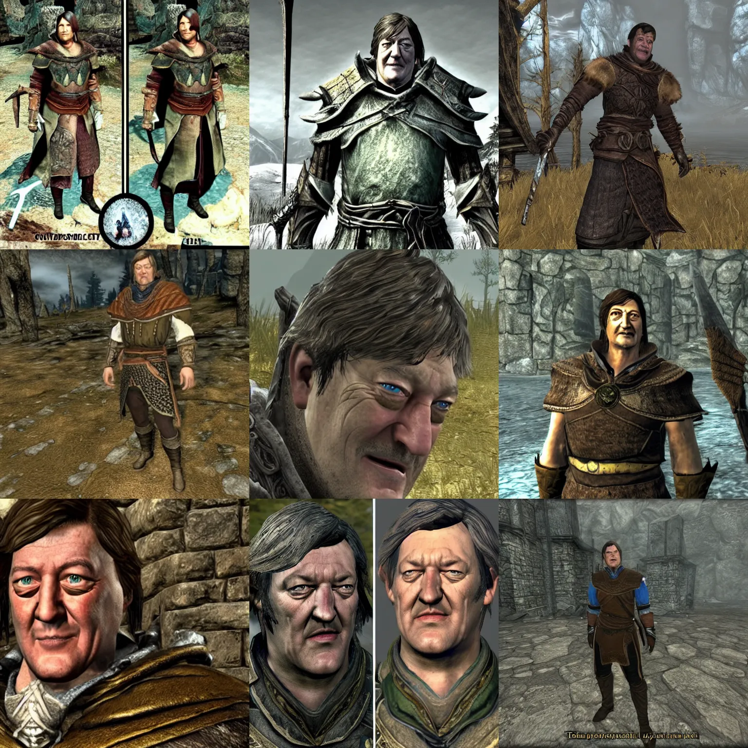 Prompt: stephen fry as a character in skyrim