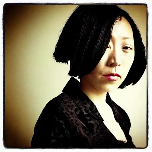 Prompt: “beautiful portrait of Yukimi Nagano (little dragon), synthwave style”